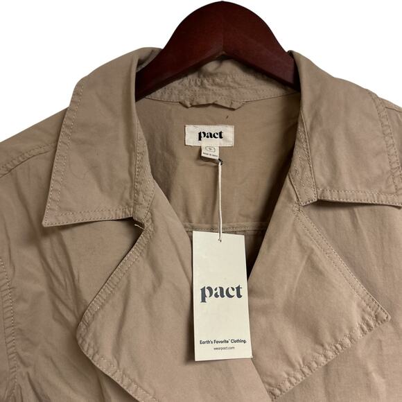 NEW Pact Organic Women S Storm Blvd Brushed Twill Double Breasted Light Jacket - Picture 3 of 11